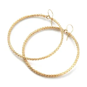 Salsa Gold Hoop Earrings , Wire Crochet Jewelry , Gypsy Soul , Fashion Jewelry