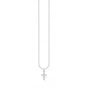 Silver Cross Short Necklace 38cm KE2069-051-14-L38v