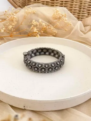 Silver Metal Oxidised Bangles