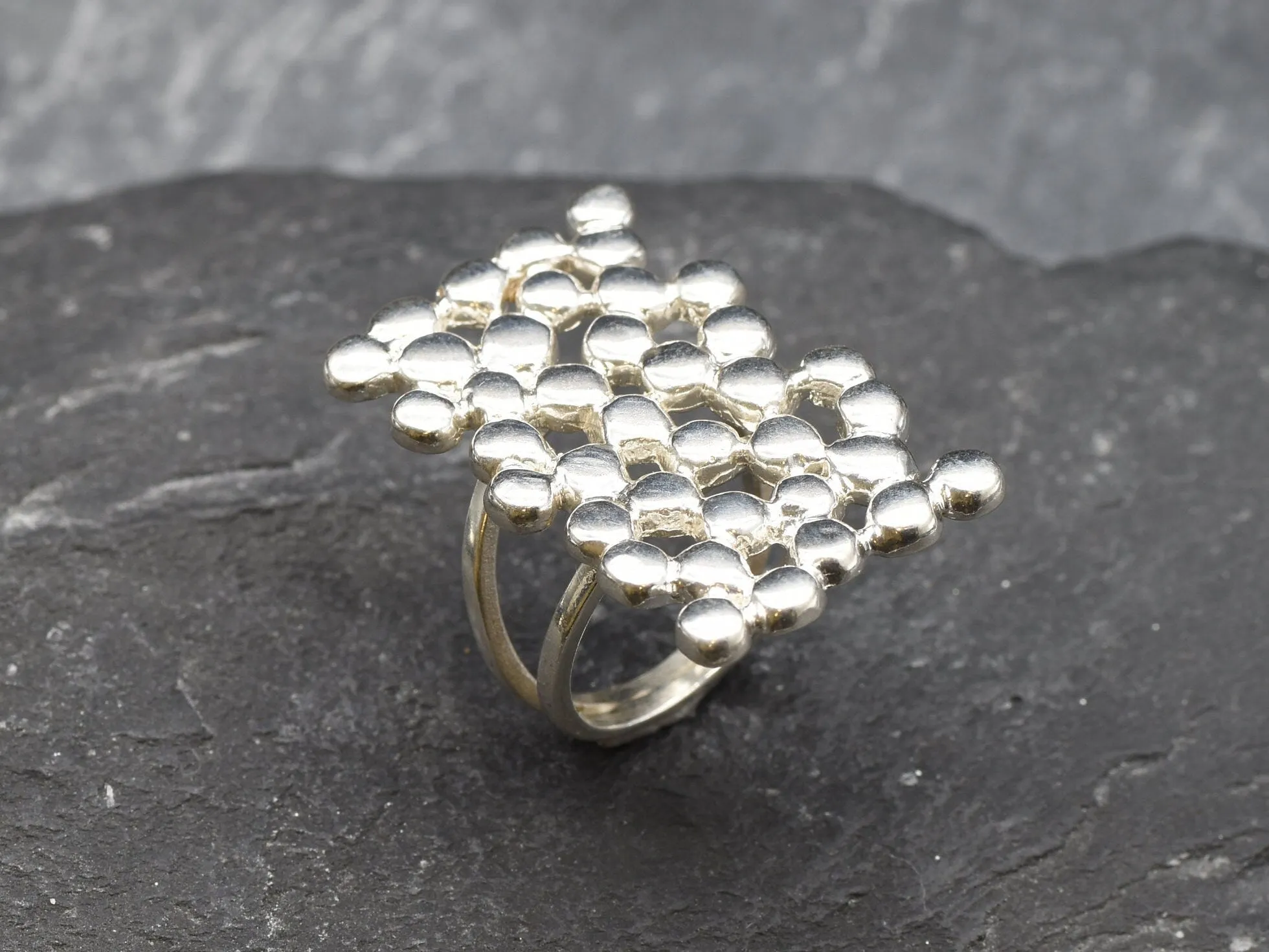 Silver Square Ring - Silver Statement Ring - Chunky Square Ring