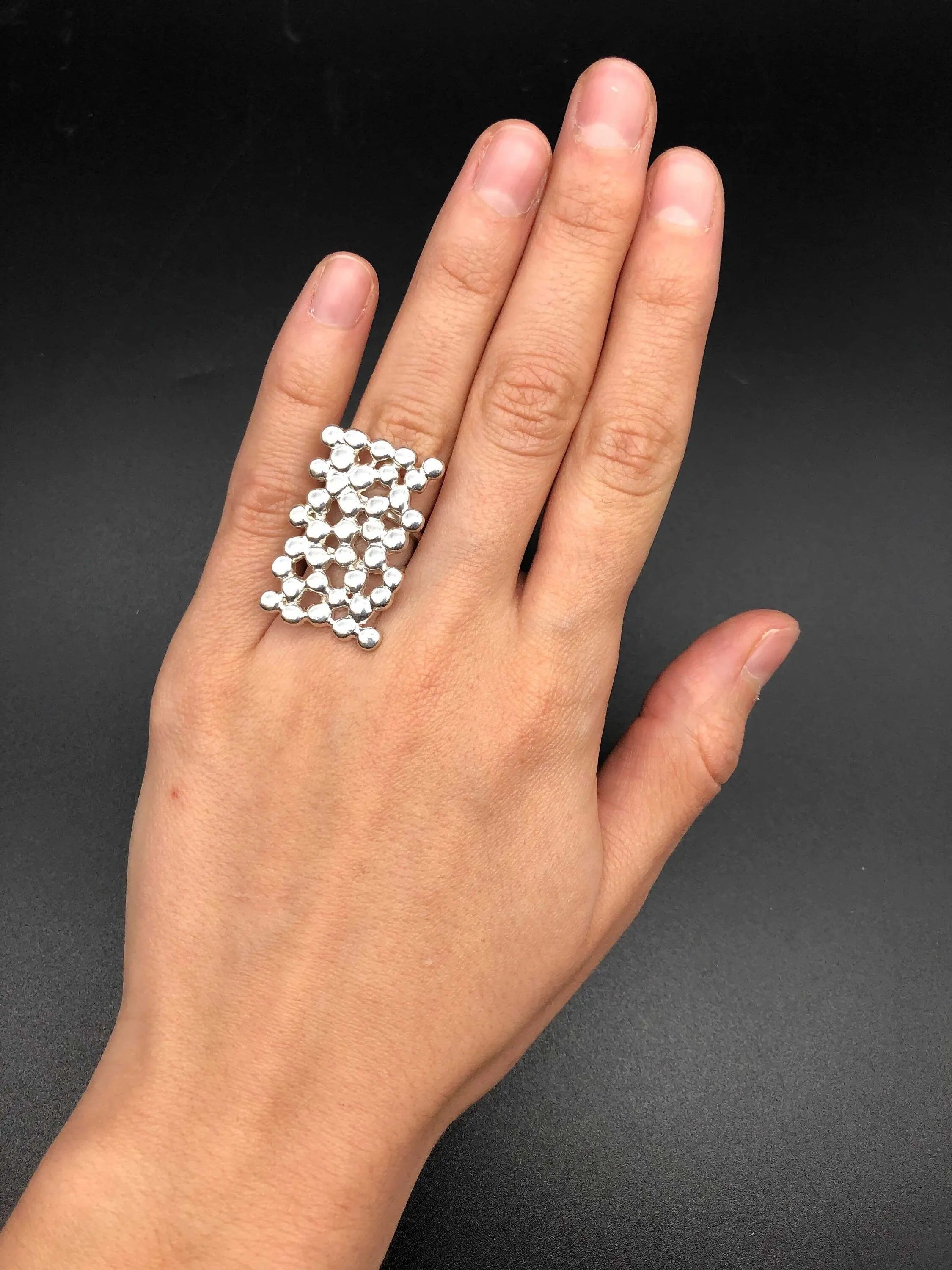 Silver Square Ring - Silver Statement Ring - Chunky Square Ring