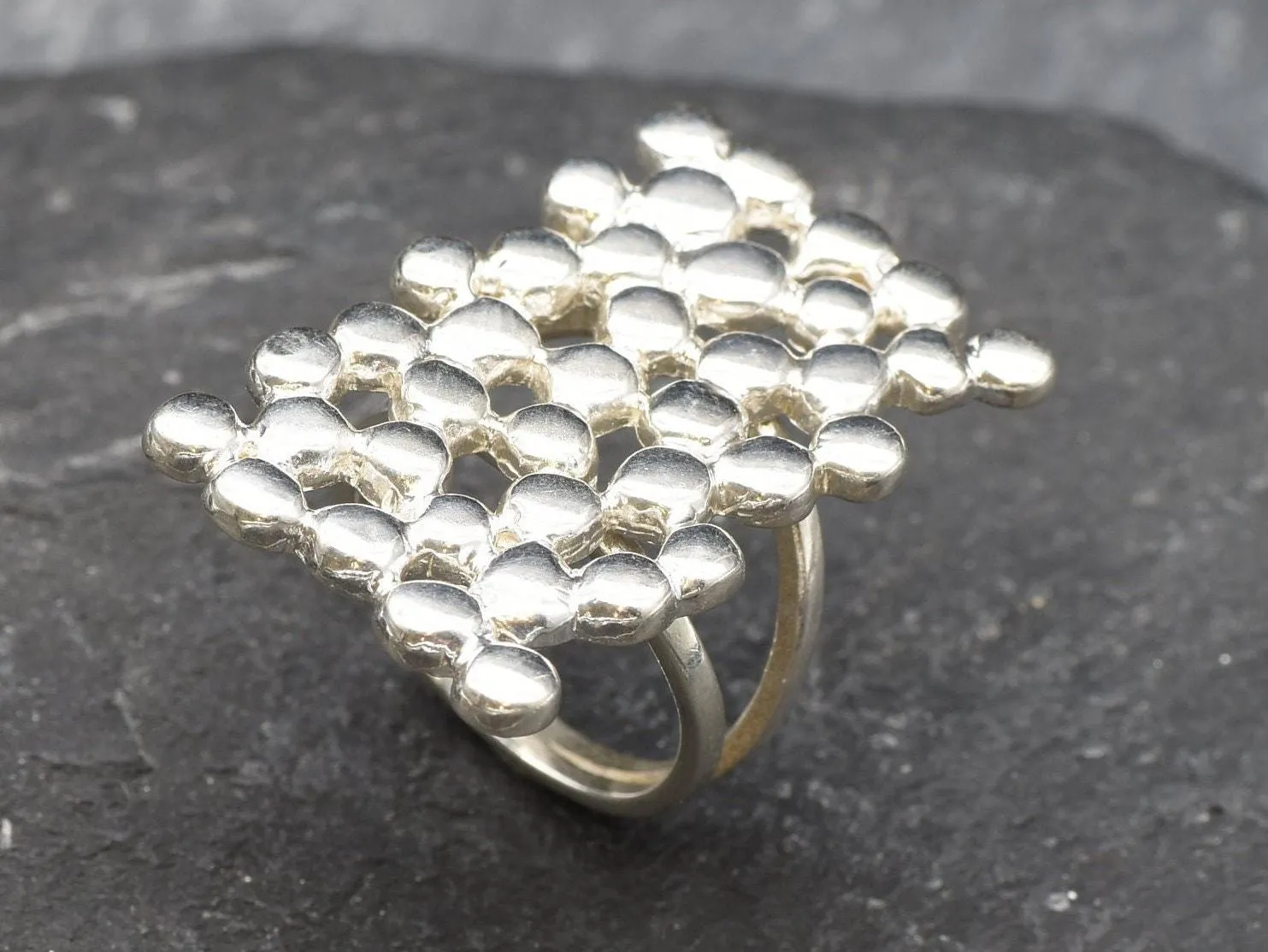 Silver Square Ring - Silver Statement Ring - Chunky Square Ring