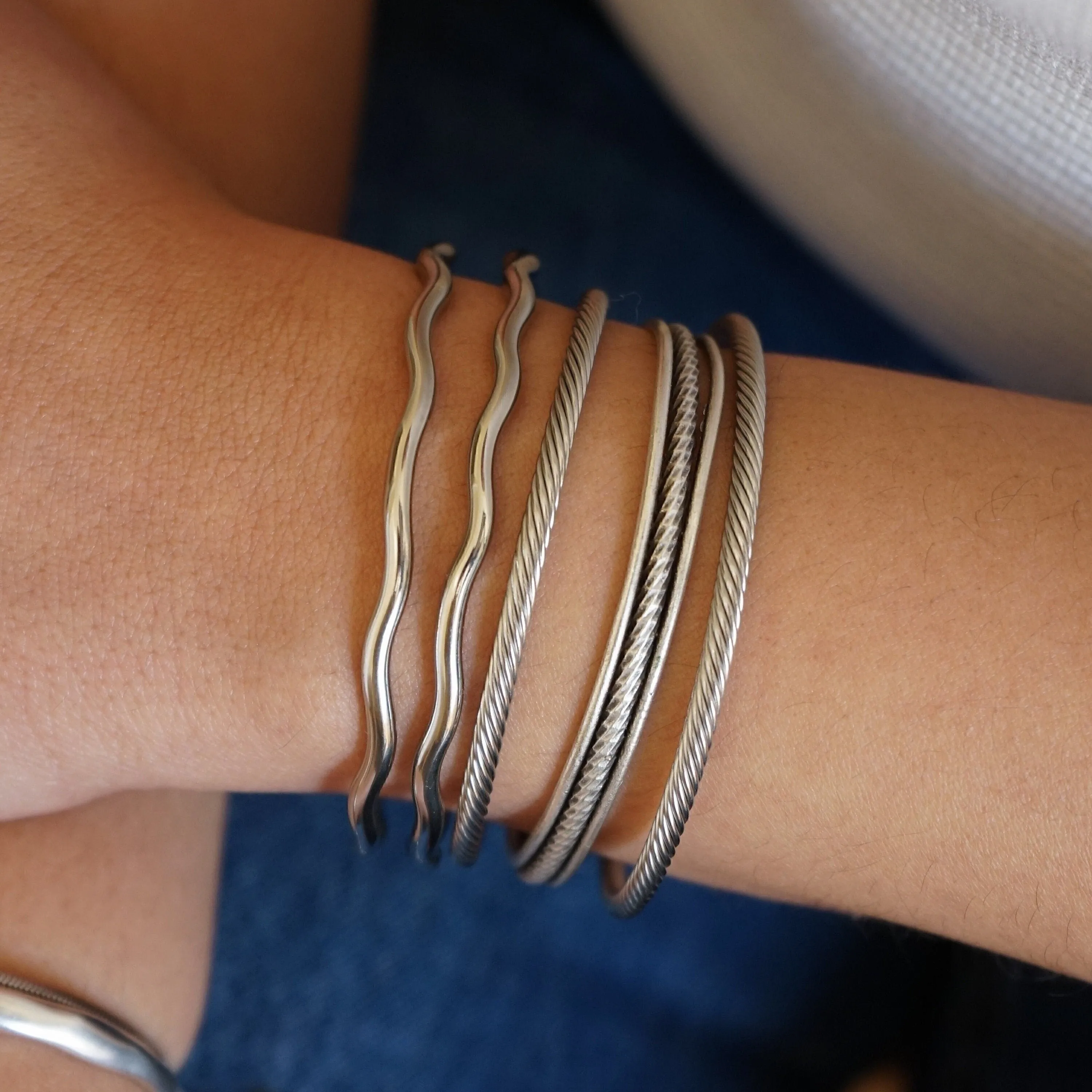 Silver Triple Strand Braided Cuff