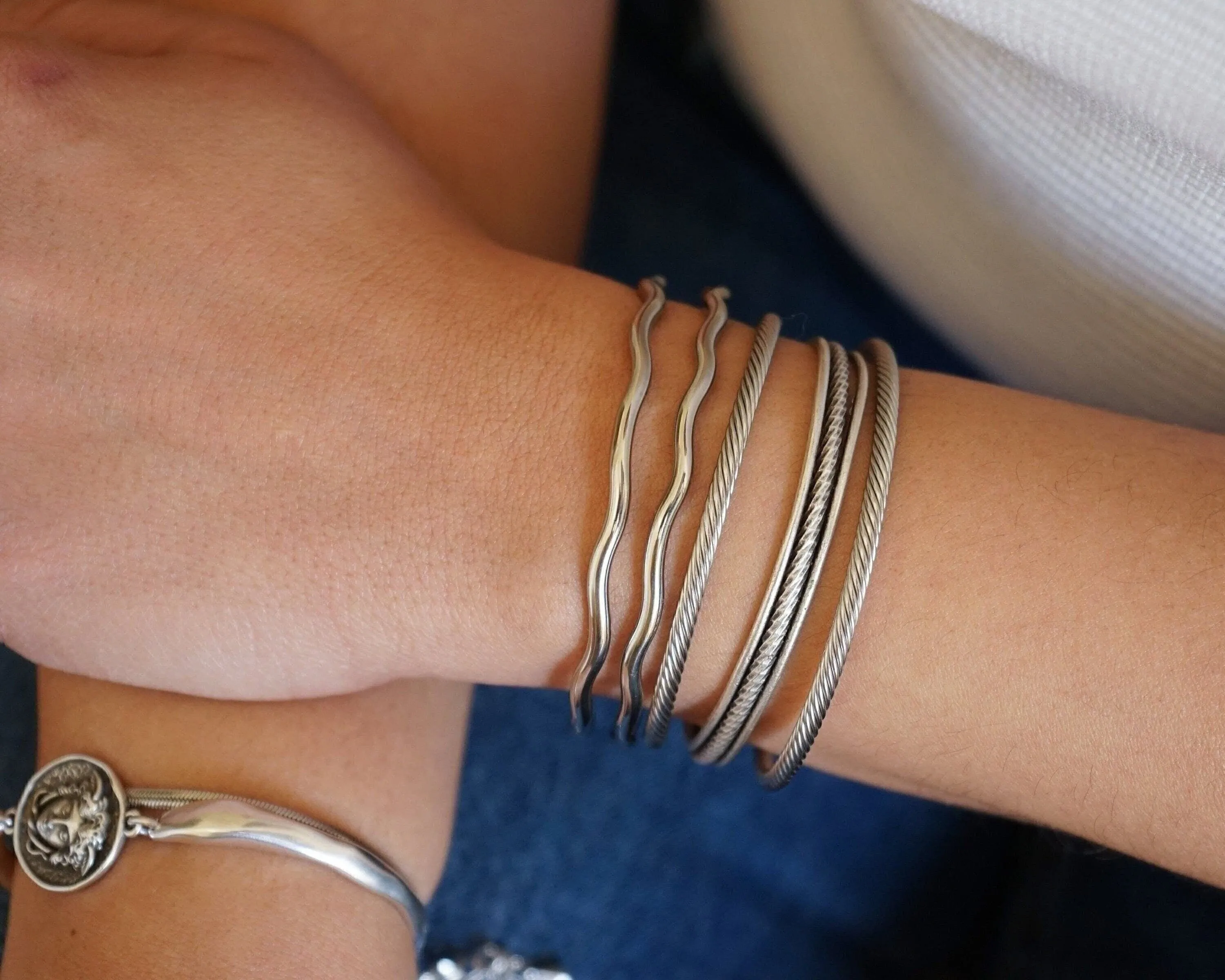 Silver Triple Strand Braided Cuff