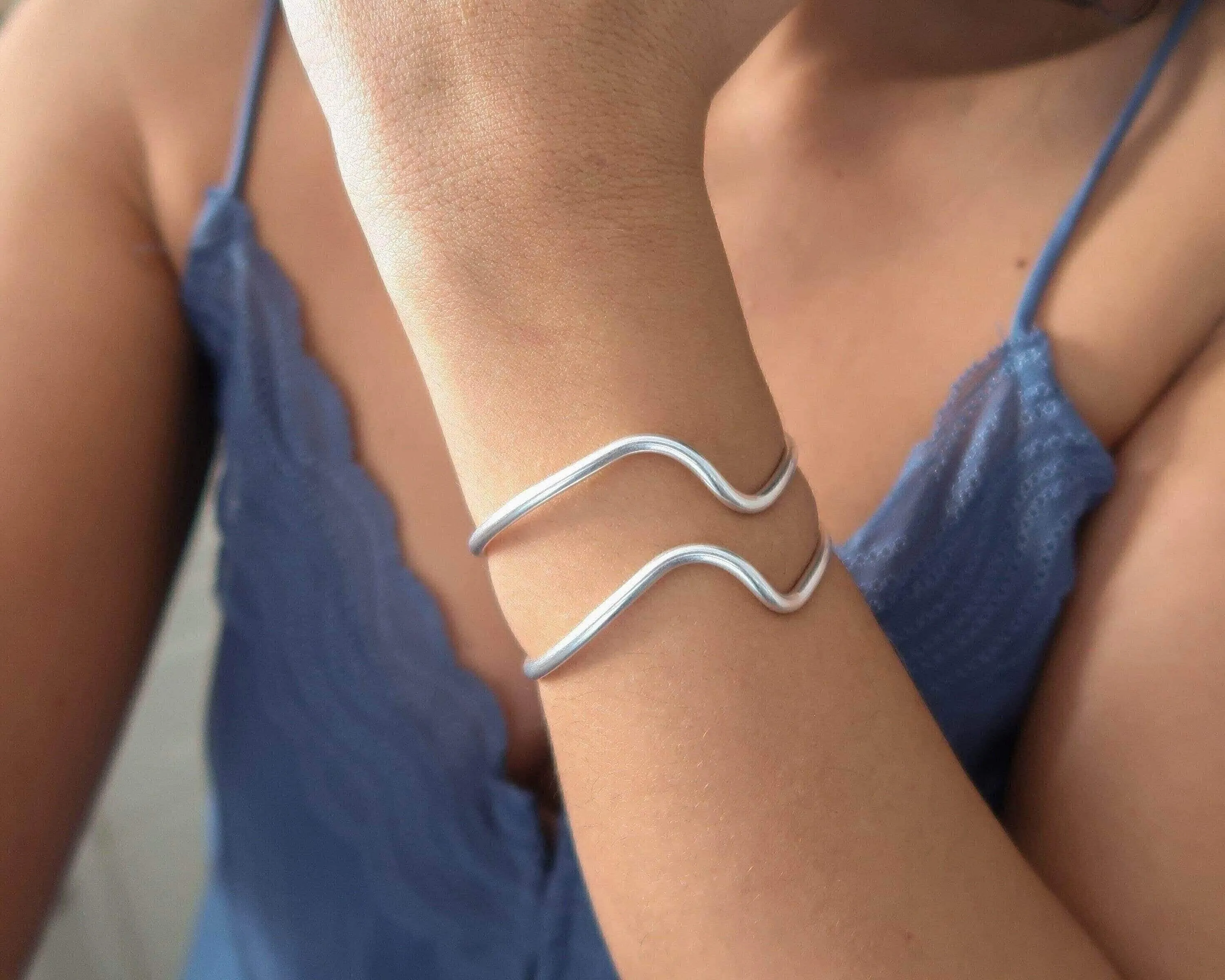 Silver Wave Cuff