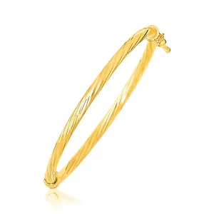 Size: 5.5'' - 14k Yellow Gold Children's Bangle with Spiral Motif Style