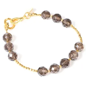 Smoky Quartz Gold Plated Bracelet