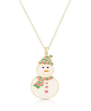 Snowman Pendant (Pink/Green)