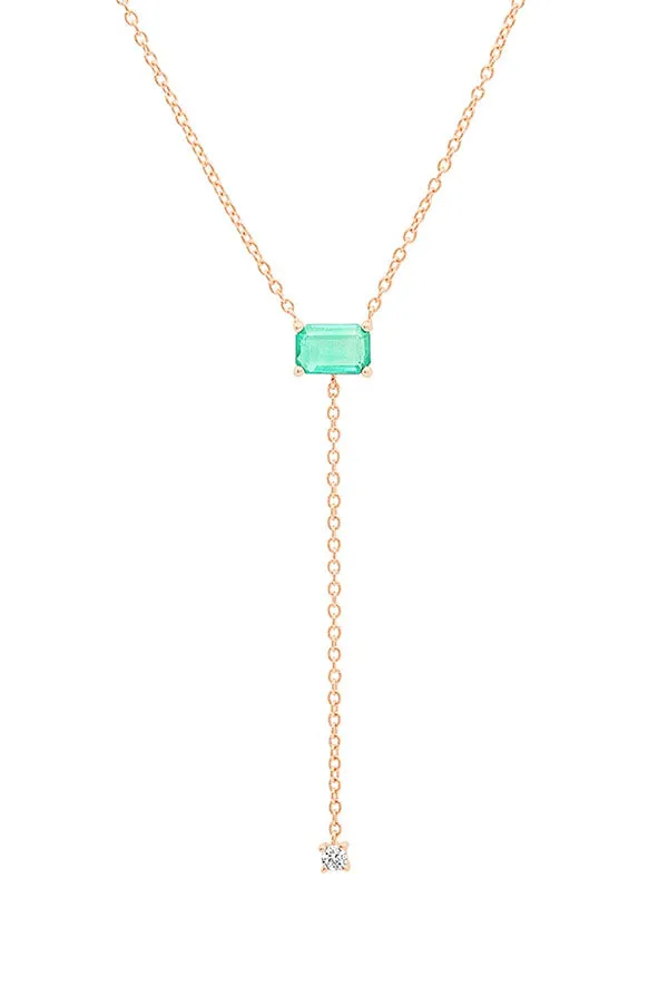 Solitaire Emerald Lariat