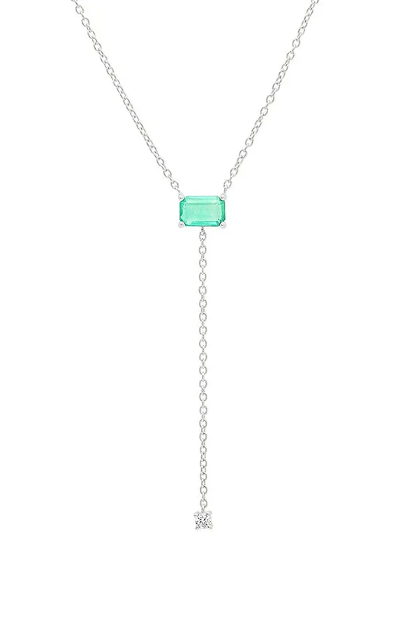 Solitaire Emerald Lariat