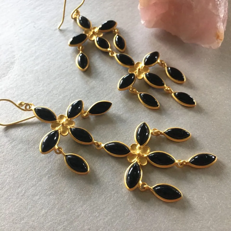 Sophia Earrings With Black Onyx