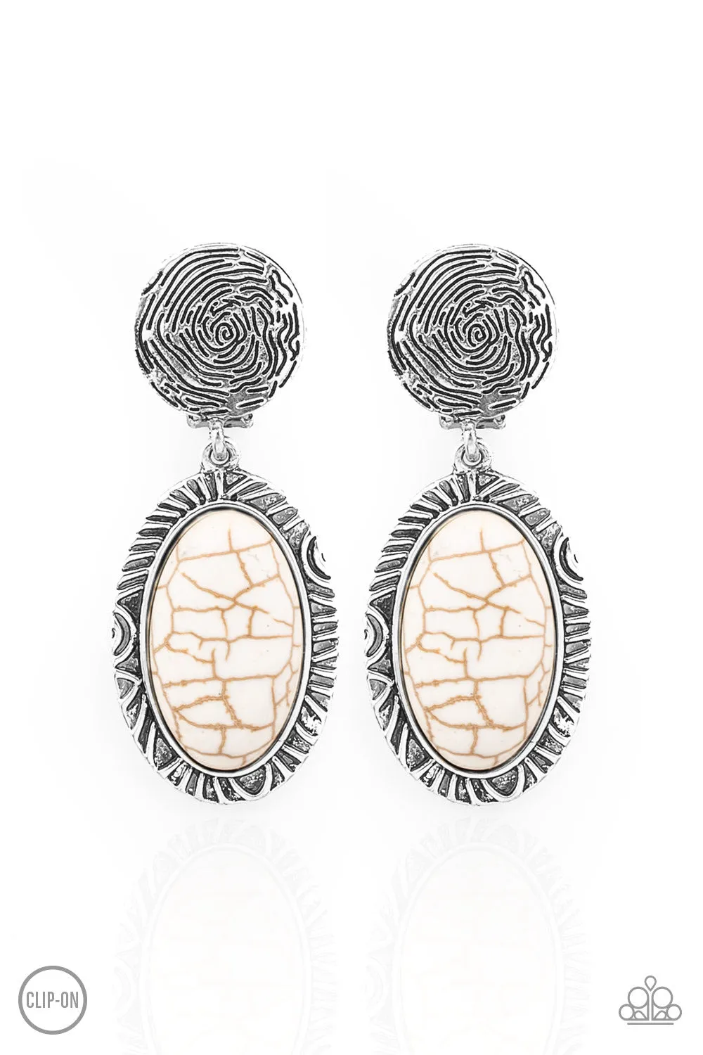 Southern Impressions White Clip-On-Earrings