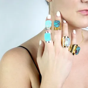 Stand Tall // Turquoise Statement Ring, Gold or Silver, Boho Jewelry, Modern Bohemian // BH-R007