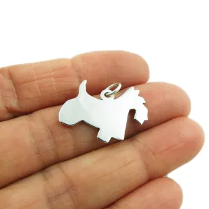 Sterling Silver Scottish Terrier Dog Pendant Necklace