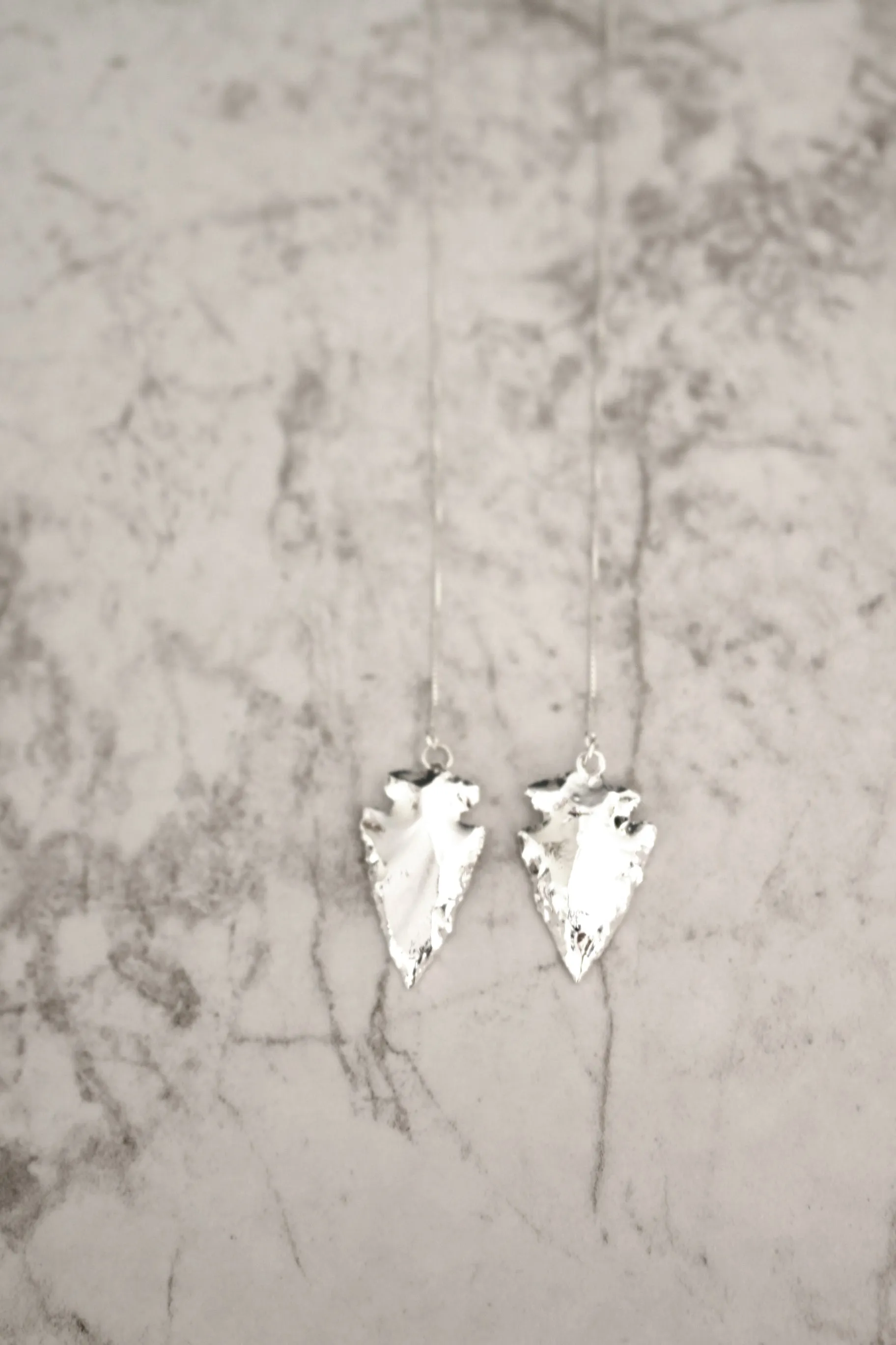 Straight as an Arrow // Arrowhead Threader Earrings, Gold or Silver, Bohemian // BH-E007