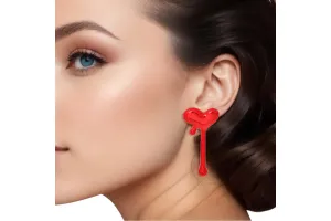 Stud Small Dripping Heart Earrings for Women