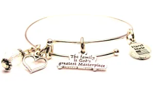 The Family Is God's Greatest Masterpiece Expandable Bangle Bracelet