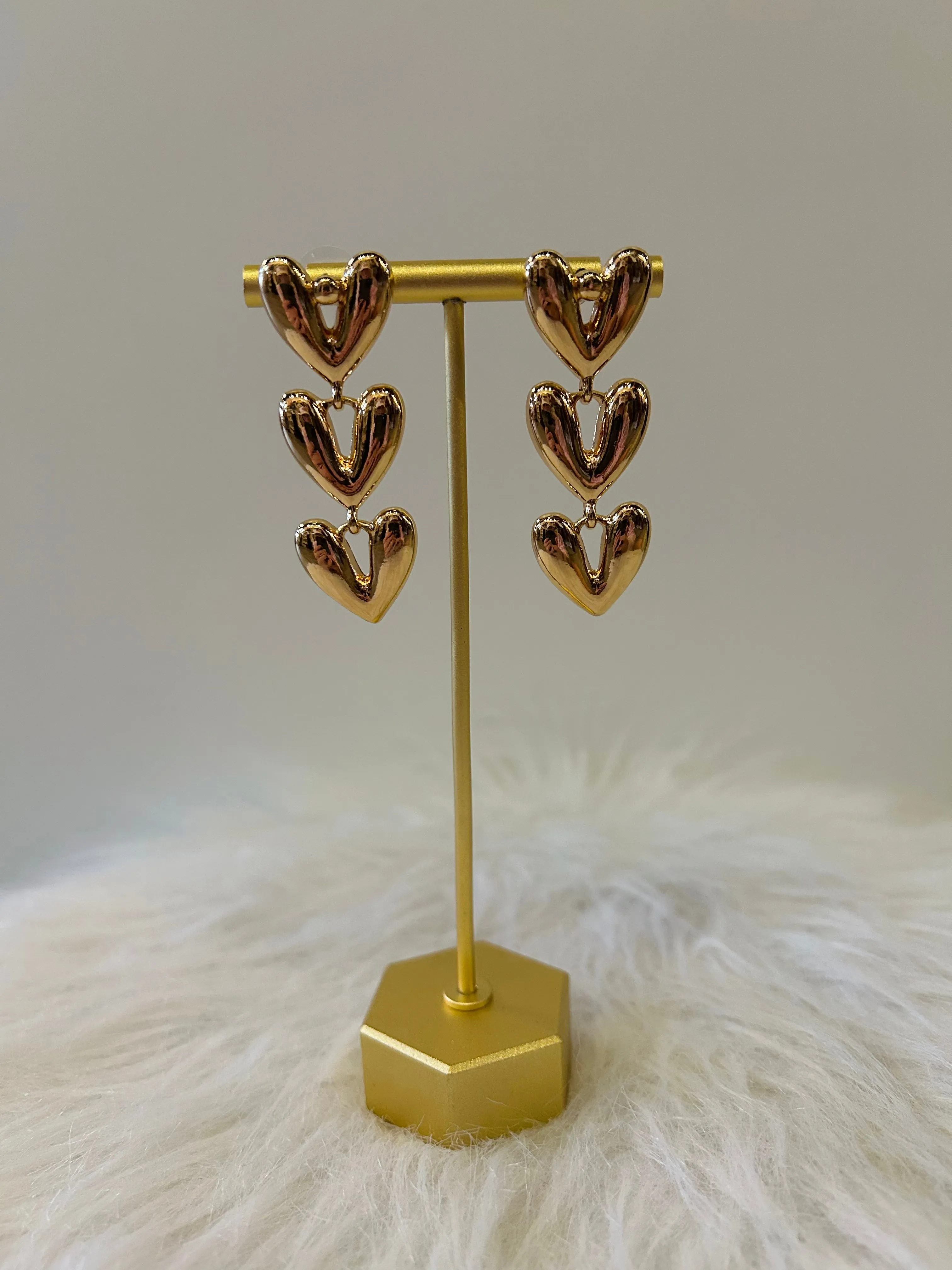 Tiered Heart-drop Earrings