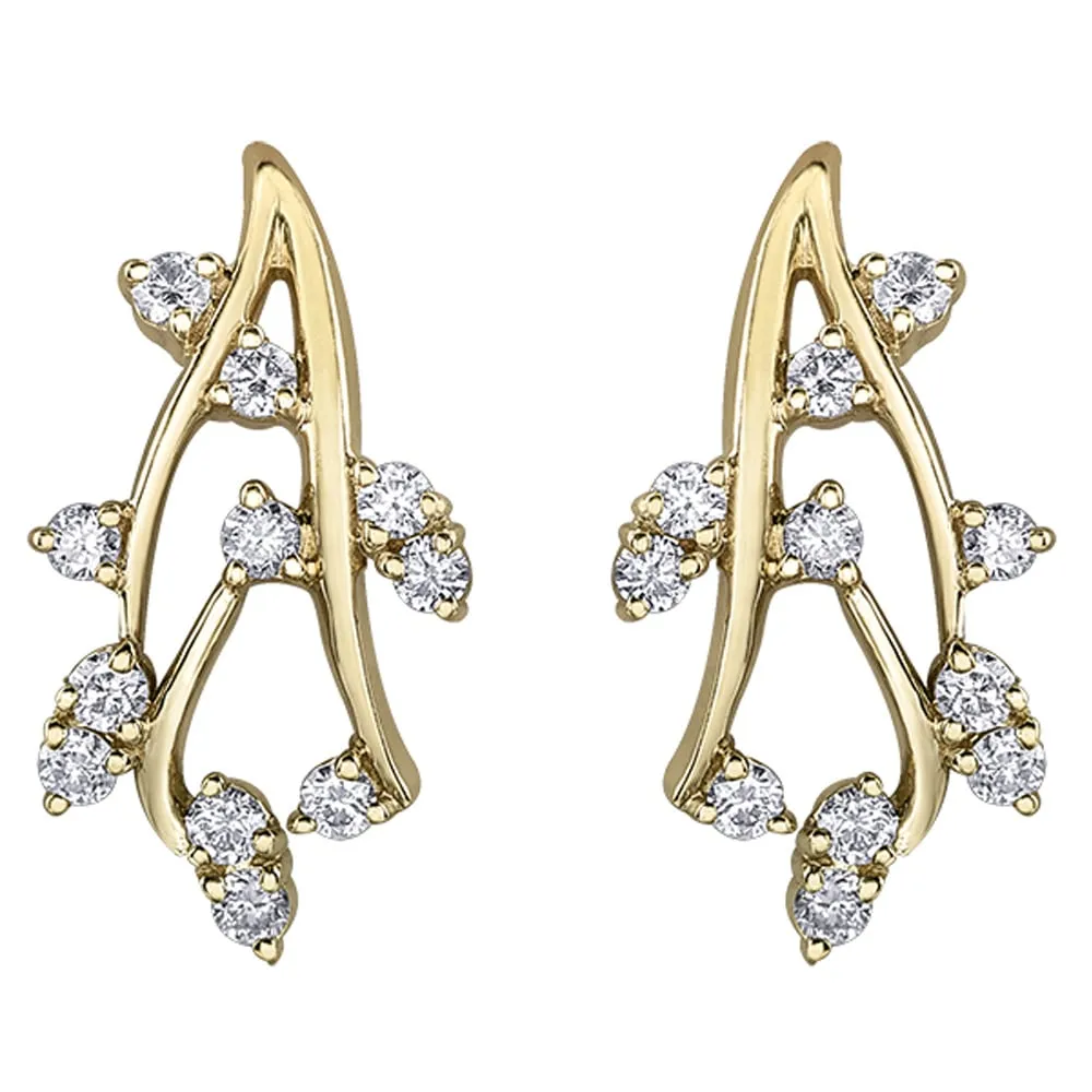 Vine-Inspired Diamond Earrings