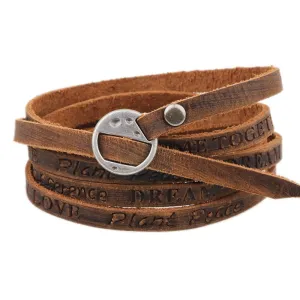 Vintage Bohemian Style Multilayer Wrap Genuine Leather Bracelet