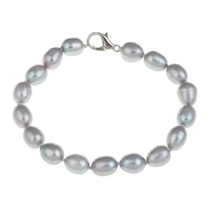 Women's Freshwater Pearl Bracelet | 8mm Grey Freshwater Pearl Bracelet