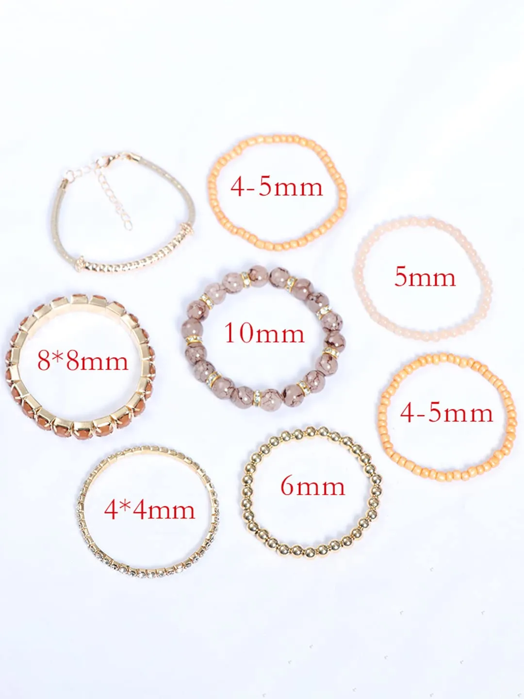 Yellow Chimes Bracelet for Women and Girls Fashion Beads Bracelets for Women | 8 Pcs Stackable Bead Bracelet | Stretch Beaded Layered Bracelet | Birthday Gift For girls and Women